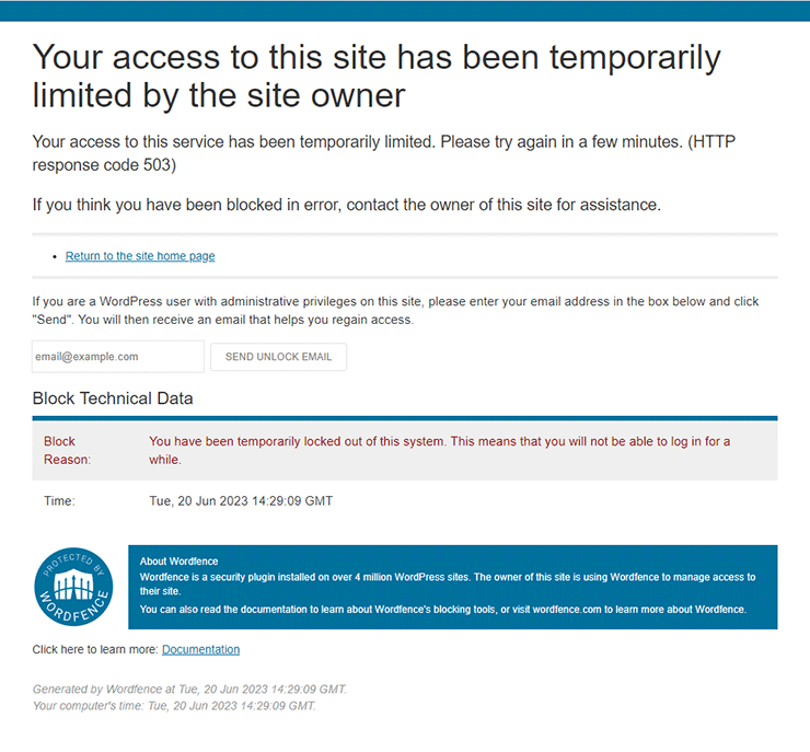 Fix the Wordfence Error ‘Your Access to This Site Has Been Temporarily Limited by the Site Owner’ Due to Siteground Migration