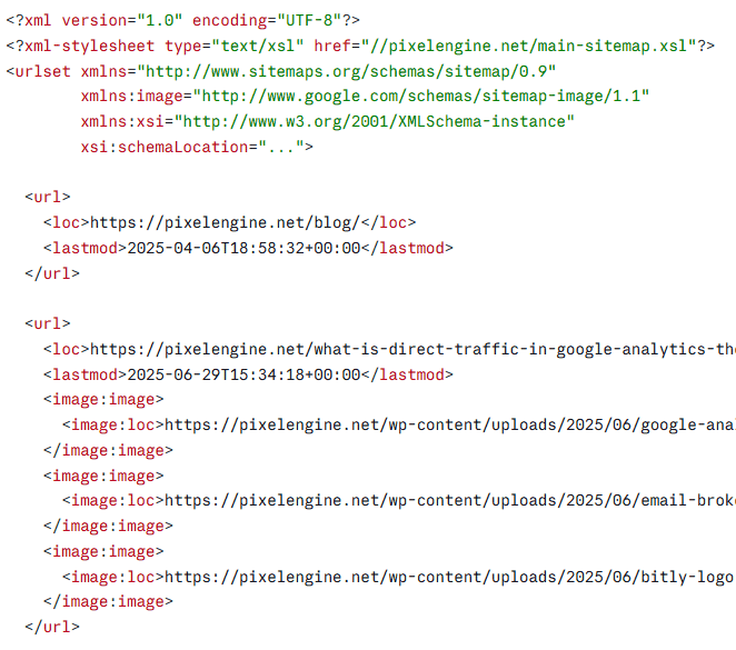 XML Sitemap as XML